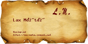 Lax Máté névjegykártya